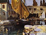 Famous Boat Paintings - Boat with The Golden Sail San Vigilio